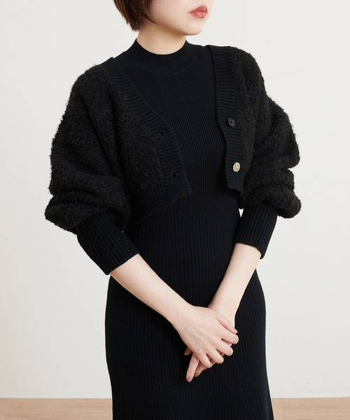 favclo.（ファブクロ）の「Ensemble Knit Dress / アンサンブルニットドレス（ワンピース・レディース・ブラック/ピンク系その他・SMALL/MEDIUM）」の6枚目の写真