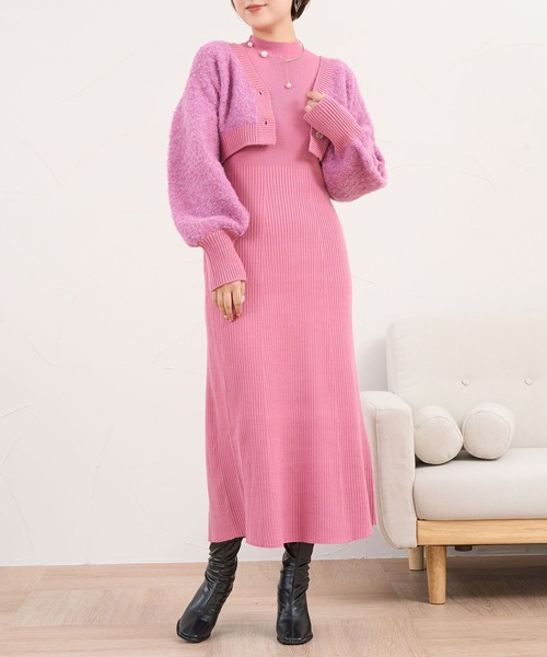 favclo.（ファブクロ）の「Ensemble Knit Dress / アンサンブルニットドレス（ワンピース・レディース・ブラック/ピンク系その他・SMALL/MEDIUM）」の15枚目の写真