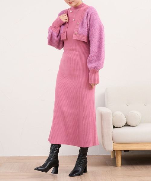 favclo.（ファブクロ）の「Ensemble Knit Dress / アンサンブルニットドレス（ワンピース・レディース・ブラック/ピンク系その他・SMALL/MEDIUM）」の16枚目の写真