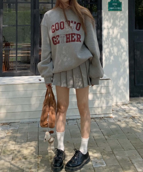 【裏起毛・2点セット】ミニスカート/ロゴプリントスウェット