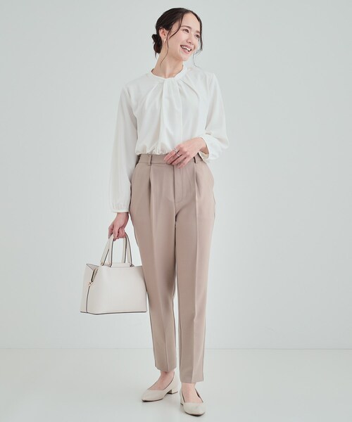 DRESKIP（ドレスキップ）の「◆【洗える/通勤/セレモニー】 ボウタイ風ブラウス（シャツ/ブラウス・レディース・オフホワイト/ベージュ/ブラック/ライトブルー・03/04/02）」の7枚目の写真