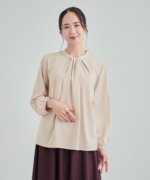 DRESKIP（ドレスキップ）の「◆【洗える/通勤/セレモニー】 ボウタイ風ブラウス（シャツ/ブラウス・レディース・オフホワイト/ベージュ/ブラック/ライトブルー・03/04/02）」の13枚目の写真