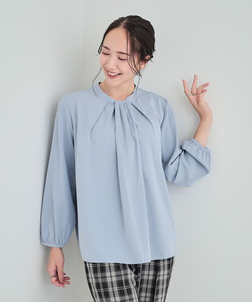 DRESKIP（ドレスキップ）の「◆【洗える/通勤/セレモニー】 ボウタイ風ブラウス（シャツ/ブラウス・レディース・オフホワイト/ベージュ/ブラック/ライトブルー・03/04/02）」の18枚目の写真