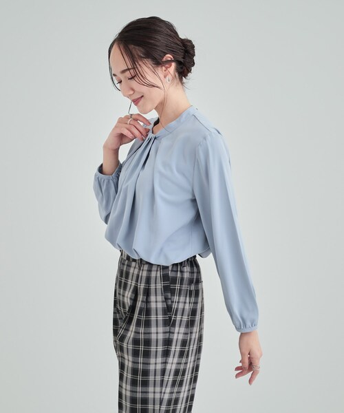 DRESKIP（ドレスキップ）の「◆【洗える/通勤/セレモニー】 ボウタイ風ブラウス（シャツ/ブラウス・レディース・オフホワイト/ベージュ/ブラック/ライトブルー・03/04/02）」の19枚目の写真