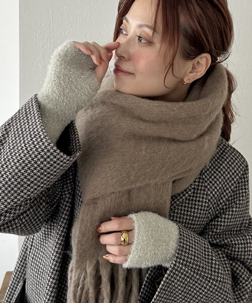 DISCOAT（ディスコート）の「ラメシャギーグローブ（アームカバー・レディース・アイボリー/ブラック・FREE）」の19枚目の写真