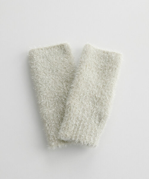 DISCOAT（ディスコート）の「ラメシャギーグローブ（アームカバー・レディース・アイボリー/ブラック・FREE）」の3枚目の写真