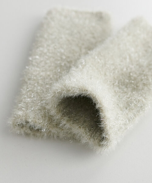 DISCOAT（ディスコート）の「ラメシャギーグローブ（アームカバー・レディース・アイボリー/ブラック・FREE）」の5枚目の写真