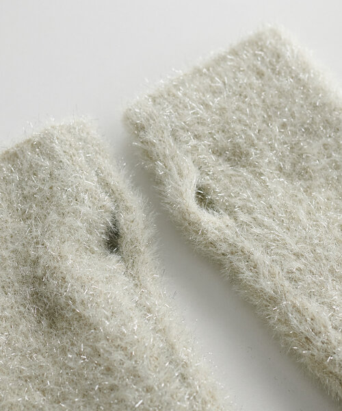 DISCOAT（ディスコート）の「ラメシャギーグローブ（アームカバー・レディース・アイボリー/ブラック・FREE）」の6枚目の写真