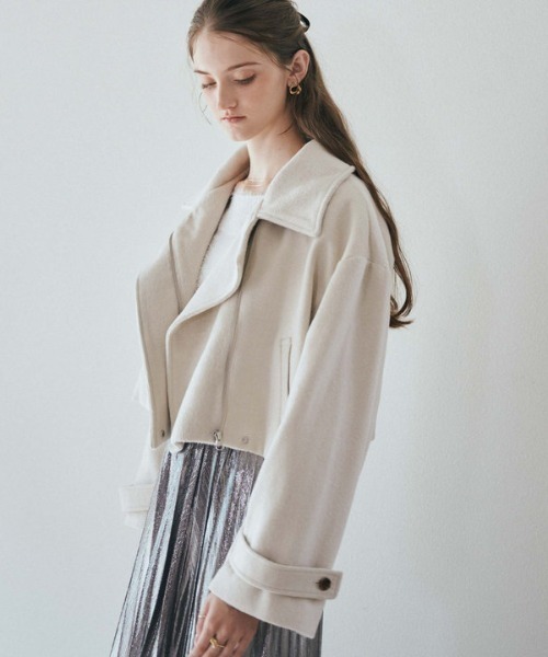 archives（アルシーヴ）の「ジップスタンドショートコート（その他アウター・レディース・アイボリー/グレー/ブラック・MEDIUM）」の11枚目の写真