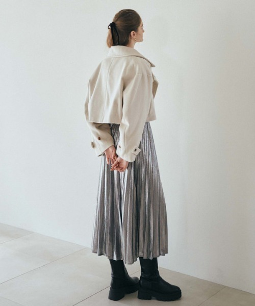 archives（アルシーヴ）の「ジップスタンドショートコート（その他アウター・レディース・アイボリー/グレー/ブラック・MEDIUM）」の15枚目の写真