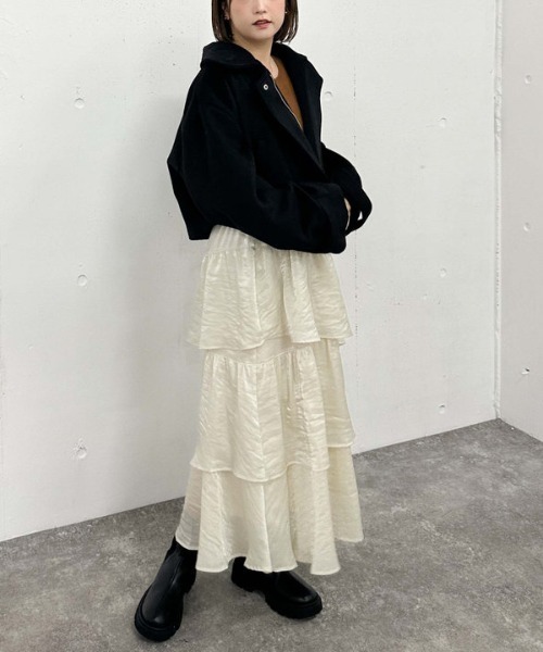 archives（アルシーヴ）の「ジップスタンドショートコート（その他アウター・レディース・アイボリー/グレー/ブラック・MEDIUM）」の21枚目の写真