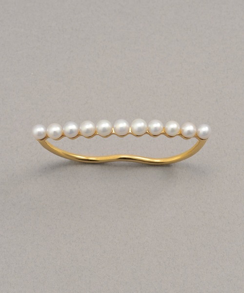 PLUS VENDOME(プラス ヴァンドーム)の「PEARL_ダブル フィンガー リング(リング・レディース・イエローゴールド・ONE SIZE)」の5枚目の写真