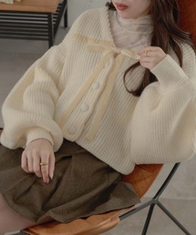 Ambre Neige | ベロアリボンニットカーディガン/WEB/EC限定商品(カーディガン/ボレロ)