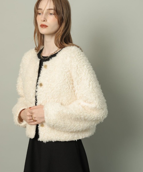 Ma♡CADUNE♡カデュネ♡ボアジャンM♡大人気♡ホワイト♡新品タグ付き ボアジャン（その他アウター）｜CADUNE（カデュネ）の