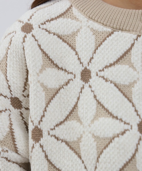 ASTORIA ODIER（アストリアオディール）の「フラワージャガードカーディガン（カーディガン/ボレロ・レディース・ピンク/アイボリー/ブラック・MEDIUM）」の9枚目の写真