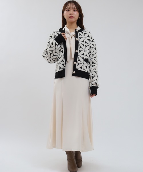 ASTORIA ODIER（アストリアオディール）の「フラワージャガードカーディガン（カーディガン/ボレロ・レディース・ピンク/アイボリー/ブラック・MEDIUM）」の16枚目の写真