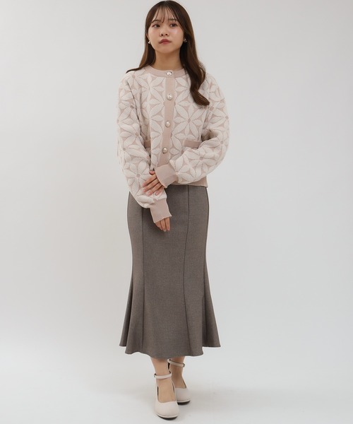 ASTORIA ODIER（アストリアオディール）の「フラワージャガードカーディガン（カーディガン/ボレロ・レディース・ピンク/アイボリー/ブラック・MEDIUM）」の21枚目の写真