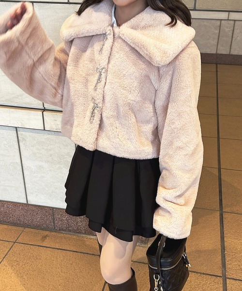 新品タグ付】 エンポリオ アルマーニ フェイクファー ジャケット