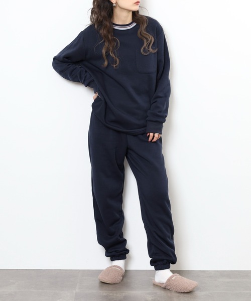 FUNALIVE（ファンアライブ）の「シャギー裏起毛パジャマ スウェット上下セットアップ（ルームウェア/パジャマ・レディース・チャコール/ネイビー/グレー系1/ネイビー系1/杢グレー/チャコールアッシュ・M/L）」の15枚目の写真