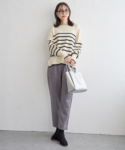 ikka(イッカ)の「【親子コーデ】クリーミーサイドスリットニット(ニット/セーター・レディース・ミント/ベージュ/ダークラベンダー/オフホワイト/グレー/チャコールグレー・M/L/S)」の16枚目の写真