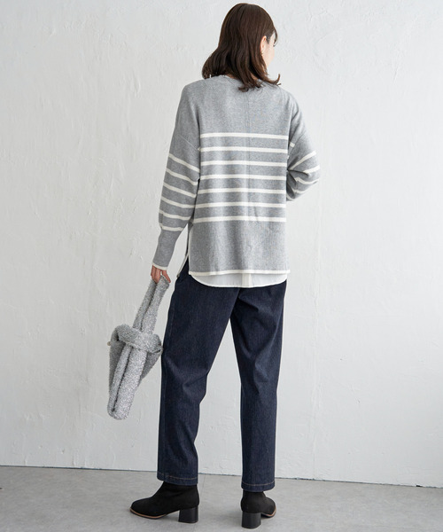 ikka(イッカ)の「【親子コーデ】クリーミーサイドスリットニット(ニット/セーター・レディース・ミント/ベージュ/ダークラベンダー/オフホワイト/グレー/チャコールグレー・M/L/S)」の22枚目の写真