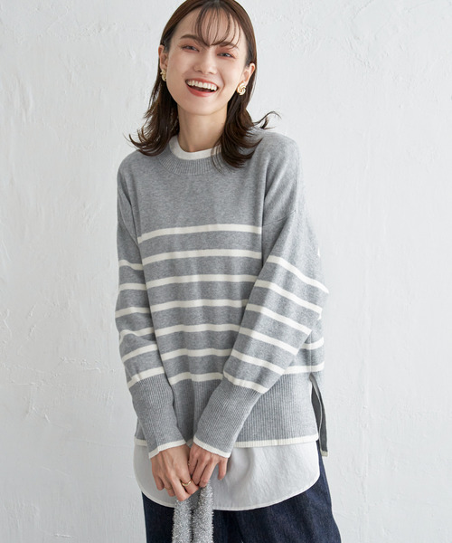 ikka(イッカ)の「【親子コーデ】クリーミーサイドスリットニット(ニット/セーター・レディース・ミント/ベージュ/ダークラベンダー/オフホワイト/グレー/チャコールグレー・M/L/S)」の20枚目の写真