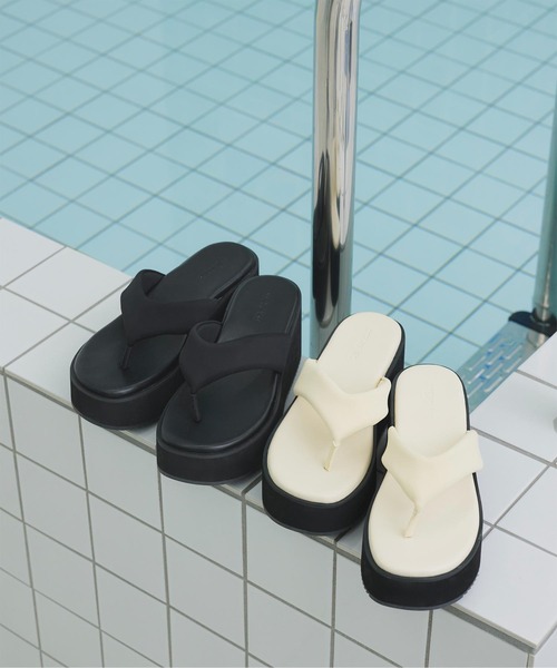 SEA DRESS（シードレス）の「厚底ラウンドトゥトングサンダル（サンダル・レディース・ブラック/ホワイト系その他・LL/L/M/S）」の3枚目の写真