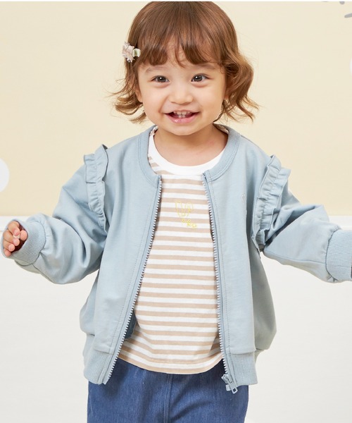 KP（ケーピー）の「【WEB限定】ワンポイント刺繍長袖ボーダーTシャツ(80～140)（Tシャツ/カットソー・キッズ・ラベンダー/ベージュ/ピンク・100cm/90cm/80ｃｍ/140cm/130cm/120cm/110cm）」の15枚目の写真