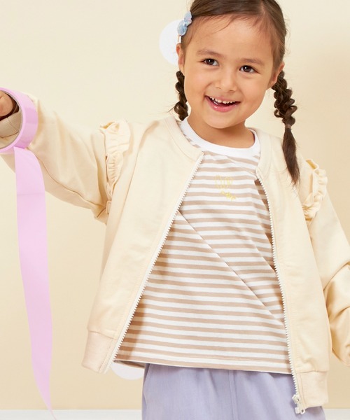 KP（ケーピー）の「【WEB限定】ワンポイント刺繍長袖ボーダーTシャツ(80～140)（Tシャツ/カットソー・キッズ・ラベンダー/ベージュ/ピンク・100cm/90cm/80ｃｍ/140cm/130cm/120cm/110cm）」の18枚目の写真