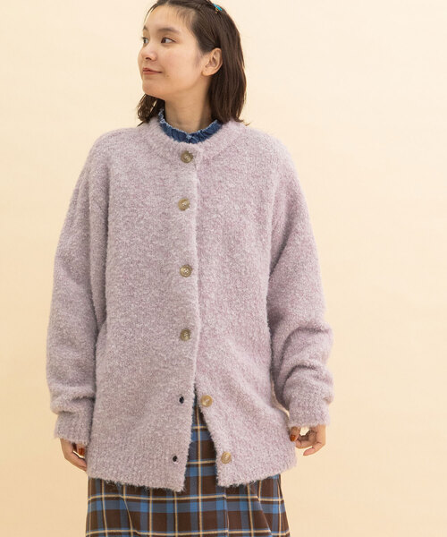 POU DOU DOU(プードゥドゥ)の「ブークレクルーネックニットカーディガン(カーディガン/ボレロ・レディース・ベージュ/ミント/ラベンダー・M)」の10枚目の写真