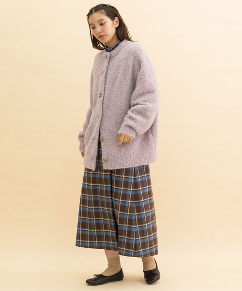 POU DOU DOU(プードゥドゥ)の「ブークレクルーネックニットカーディガン(カーディガン/ボレロ・レディース・ベージュ/ミント/ラベンダー・M)」の14枚目の写真