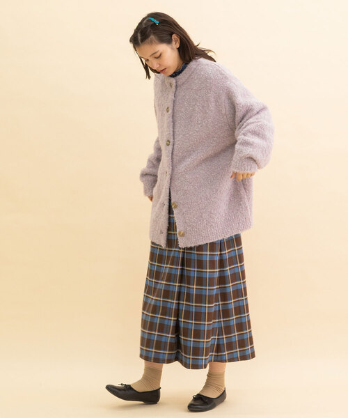 POU DOU DOU(プードゥドゥ)の「ブークレクルーネックニットカーディガン(カーディガン/ボレロ・レディース・ベージュ/ミント/ラベンダー・M)」の15枚目の写真