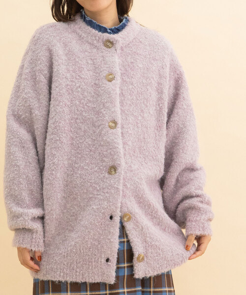 POU DOU DOU(プードゥドゥ)の「ブークレクルーネックニットカーディガン(カーディガン/ボレロ・レディース・ベージュ/ミント/ラベンダー・M)」の16枚目の写真