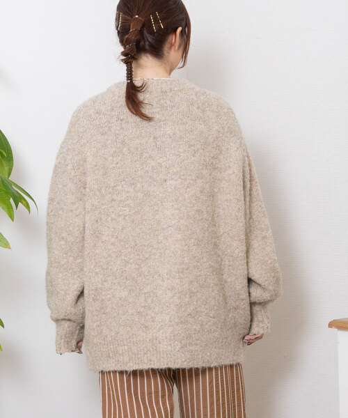 POU DOU DOU(プードゥドゥ)の「ブークレクルーネックニットカーディガン(カーディガン/ボレロ・レディース・ベージュ/ミント/ラベンダー・M)」の19枚目の写真