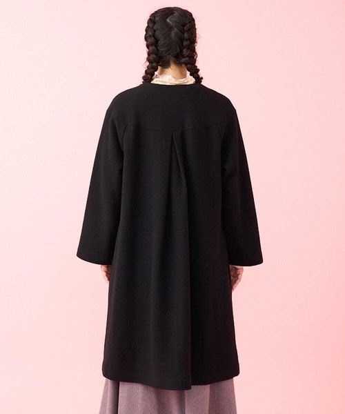 Jocomomola（ホコモモラ）の「メルトン ノーカラーロングコート（ノー