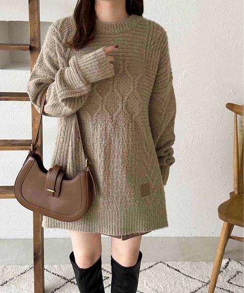 美品✨45R ケーブル編みリネンセーター プルオーバー ベージュ 日本製 BPF01_MK01_FKFBD51140_820000?$