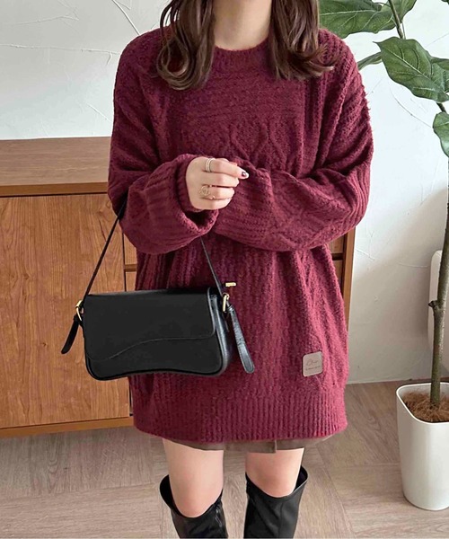 セール】【apres jour clair】オーバーサイズケーブルニット【ZOZOTOWN