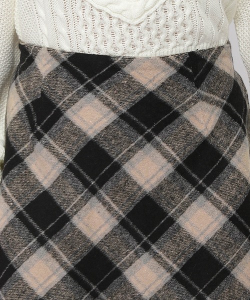 3.3 Field Trip （3.3フィールドトリップ）の「3.3 Field Trip／台形チェックスカート（裏地あり）（スカート・レディース・ブラック/レッド・FREE）」の13枚目の写真