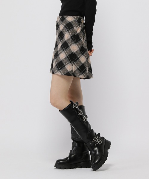 3.3 Field Trip （3.3フィールドトリップ）の「3.3 Field Trip／台形チェックスカート（裏地あり）（スカート・レディース・ブラック/レッド・FREE）」の5枚目の写真