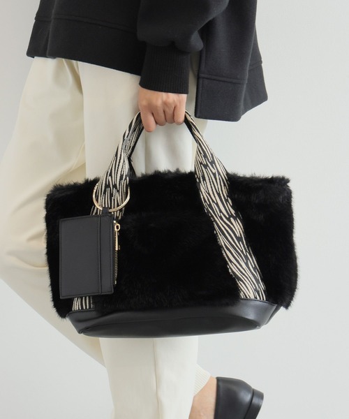 BARNYARDSTORM（バンヤードストーム）の「BARNYARDSTORM / ジャガードテープファートート【WEB限定カラー】（トートバッグ・レディース・ブラウン/ブラック/オフホワイト/グレー・FREE）」の3枚目の写真