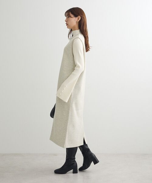 Green　Parks（グリーンパークス）の「圧縮ポンチ合皮パイピングジャンスカ（ジャンパースカート・レディース・アイボリー/ダークグリーン・FREE）」の18枚目の写真