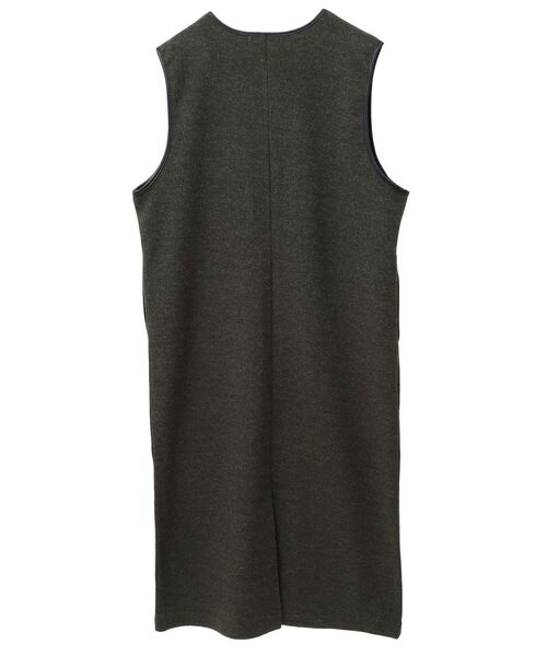 Green　Parks（グリーンパークス）の「圧縮ポンチ合皮パイピングジャンスカ（ジャンパースカート・レディース・アイボリー/ダークグリーン・FREE）」の8枚目の写真