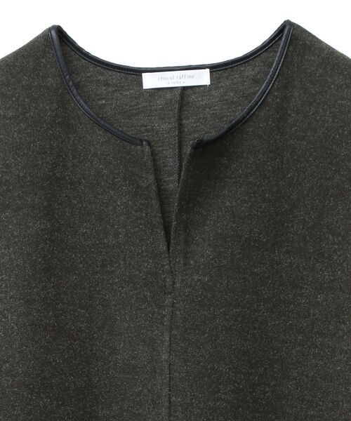 Green　Parks（グリーンパークス）の「圧縮ポンチ合皮パイピングジャンスカ（ジャンパースカート・レディース・アイボリー/ダークグリーン・FREE）」の9枚目の写真