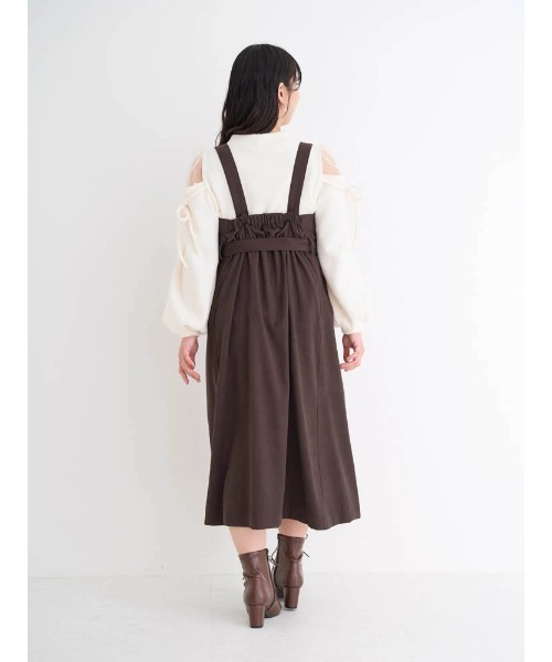 Re-J&SUPURE(リジェイアンドスプル)の「【大きいサイズ】肩チュールシアーパール付き起毛リブトップス(ニット/セーター・レディース・ピンク/オフホワイト/ブラック・XX-LARGE/X-LARGE)」の12枚目の写真