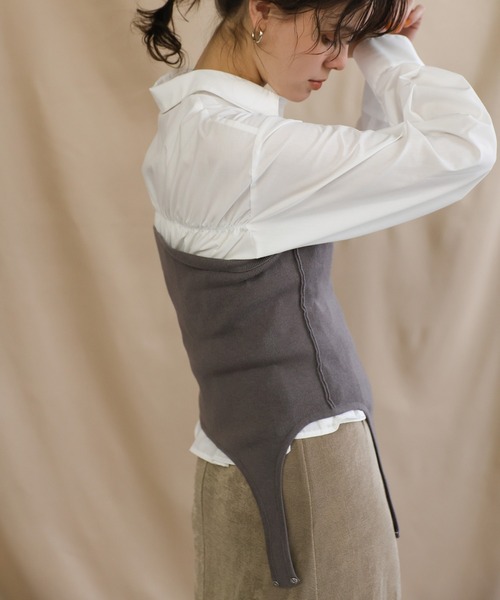 select MOCA（セレクトモカ）の「マルチウェイビスチェ（ベスト・レディース・グレー/ブラック・FREE）」の8枚目の写真