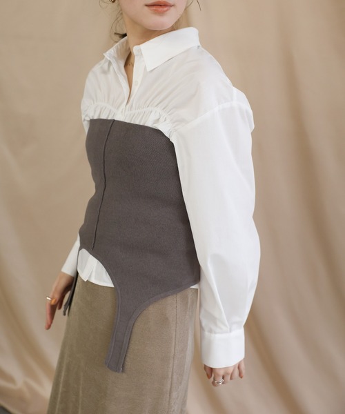 select MOCA（セレクトモカ）の「マルチウェイビスチェ（ベスト・レディース・グレー/ブラック・FREE）」の10枚目の写真