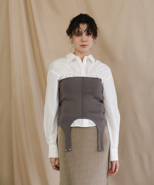 select MOCA（セレクトモカ）の「マルチウェイビスチェ（ベスト・レディース・グレー/ブラック・FREE）」の5枚目の写真