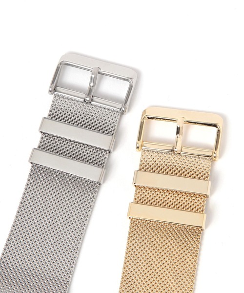 niko and...（ニコアンド）の「ワイドメッシュウォッチ（アナログ腕時計・レディース・ブラック/グレー/イエロー・0）」の10枚目の写真