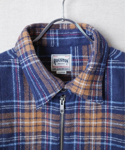 HOUSTON（ヒューストン）の「【T6】【HOUSTON】FLANNEL HALF ZIP WORK
