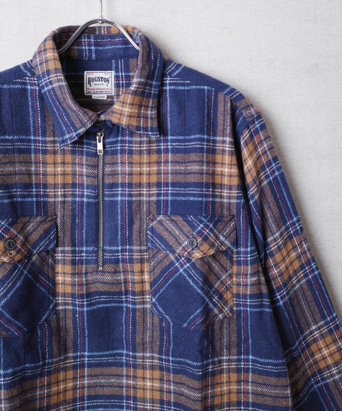 HOUSTON（ヒューストン）の「【T6】【HOUSTON】FLANNEL HALF ZIP WORK